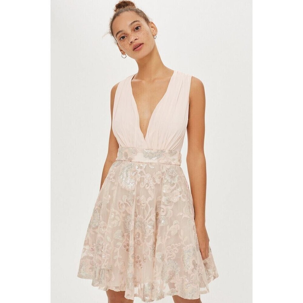 TFNC Women's London Tutu Skirt Dress In Nude and pink Size M $139 fits as S